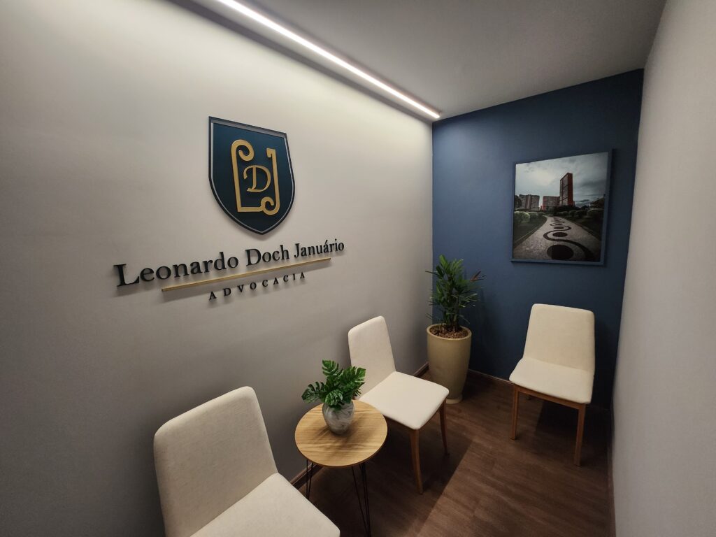 Sala de recepção do LDJ Advocacia em Belo Horizonte